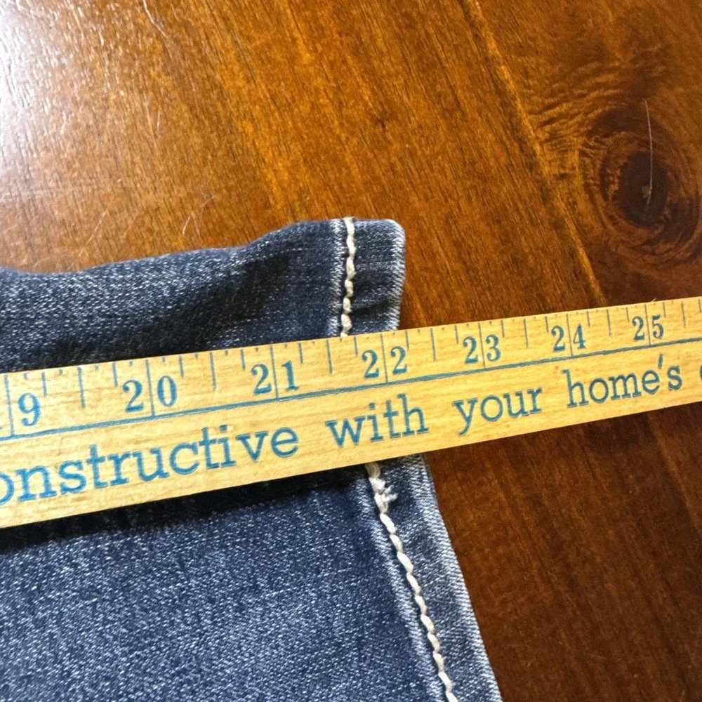 Maurices‎ Jeans 7/8 Bootcut Blue Embroidered Pockets Stretch Mid Rise Y2K - Picture 6 of 7